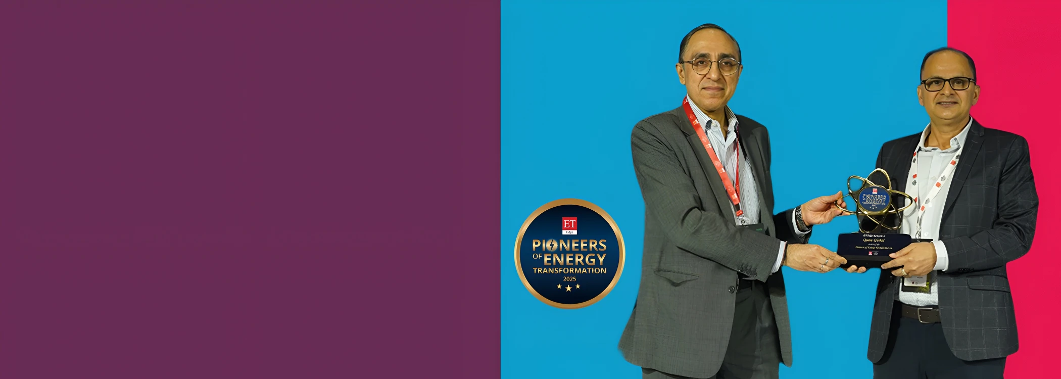 Award presentation during an energy transformation event